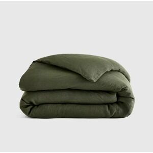 Quince European Linen Duvet Cover Full Queen Size Pine Green (DUVET COVER ONLY)